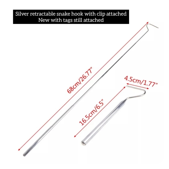 5/$25 mini snake hook, silver, collapsible retractable snake hook w/ belt clip. - Picture 4 of 7